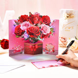 Pop Up Valentines Day Card, 3D Musical Rose Flower Anniversary Cards With Lights, Romantic Popup Love Greeting Card For Her Him Couples Wife Girlfriend Husband Boyfriend