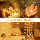 200 LED Battery Operated Fairy Lights 67FT Warm White String Lights with Remote 8 Modes Waterproof for Bedroom Wedding Christmas Decor