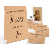 Gu... How Many Kisses Are In The Jar Game-1 Standing Sign And 50 Guessing Cards, Kraft Bridal Shower Games, Baby Shower Sign, Baby Shower Favors And Weddings Party Decoration-22