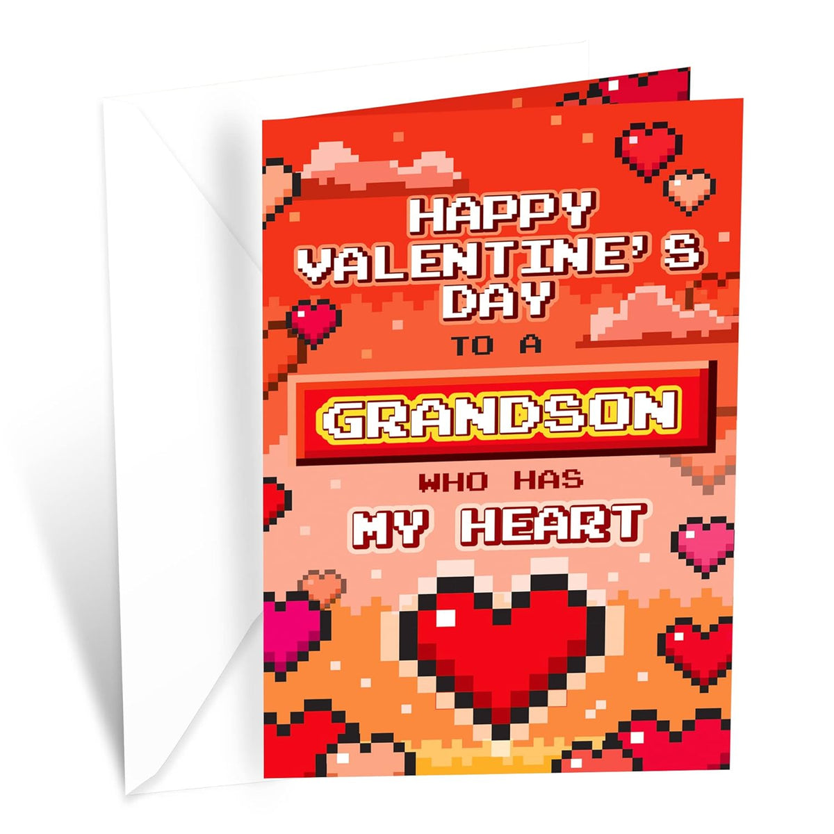 Grandson Valentine'S Day Card, Made In America, Eco-Friendly, Thick Card Stock With Premium Envelope 5In X 7.75In, Packaged In Protective Mailer