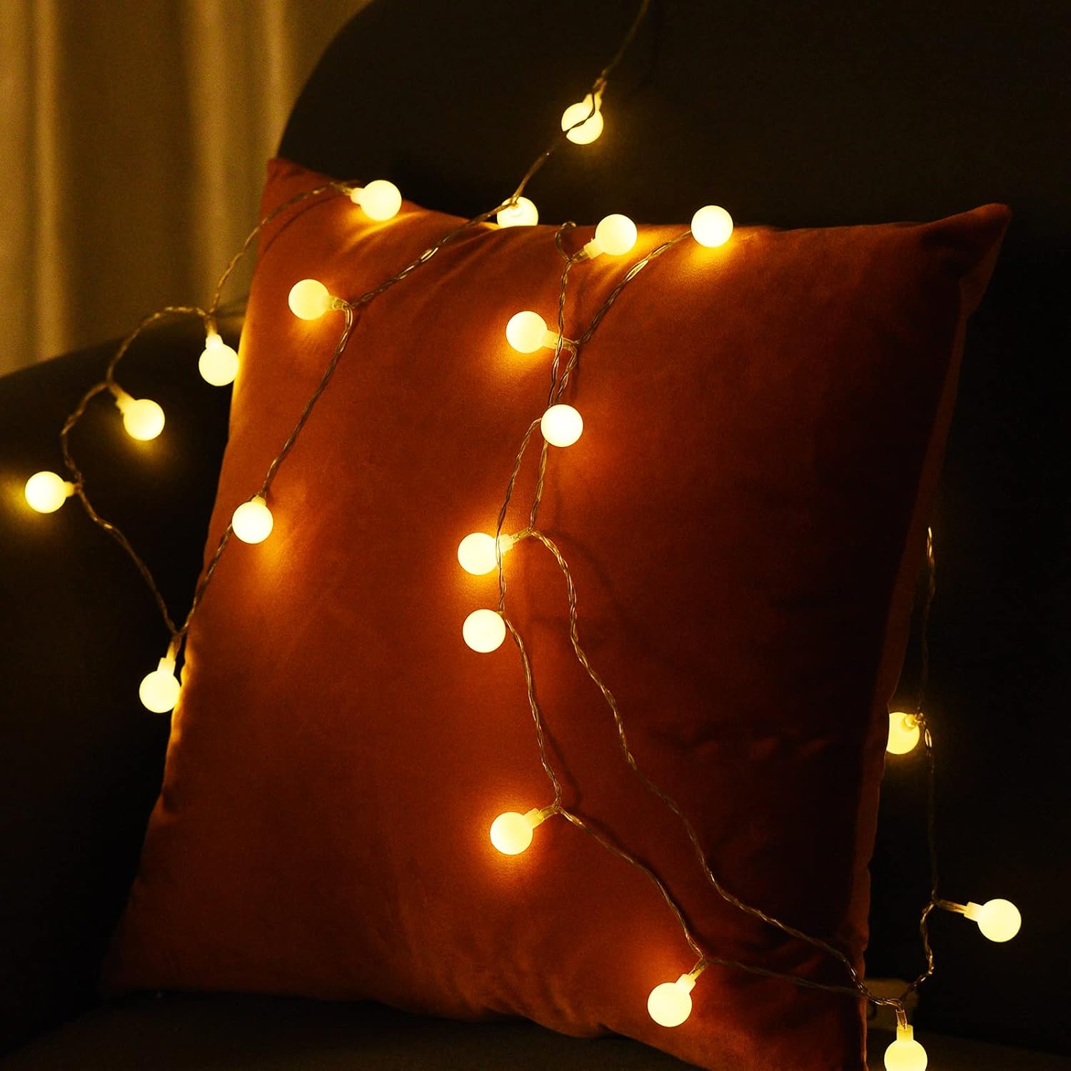 Globe String Lights, 40Led 13Ft String Lights Battery Powered, Waterproof Outdoor Indoor String Lights For Bedroom, Stri