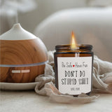Son Daughter Candle From Mom, College Student Gifts, Back To School Gifts, Be Safe Have Fun Dont Do Stupd Love Mom Scented Candles, College Dorm Room Decor, Gifts For College Boys Girls