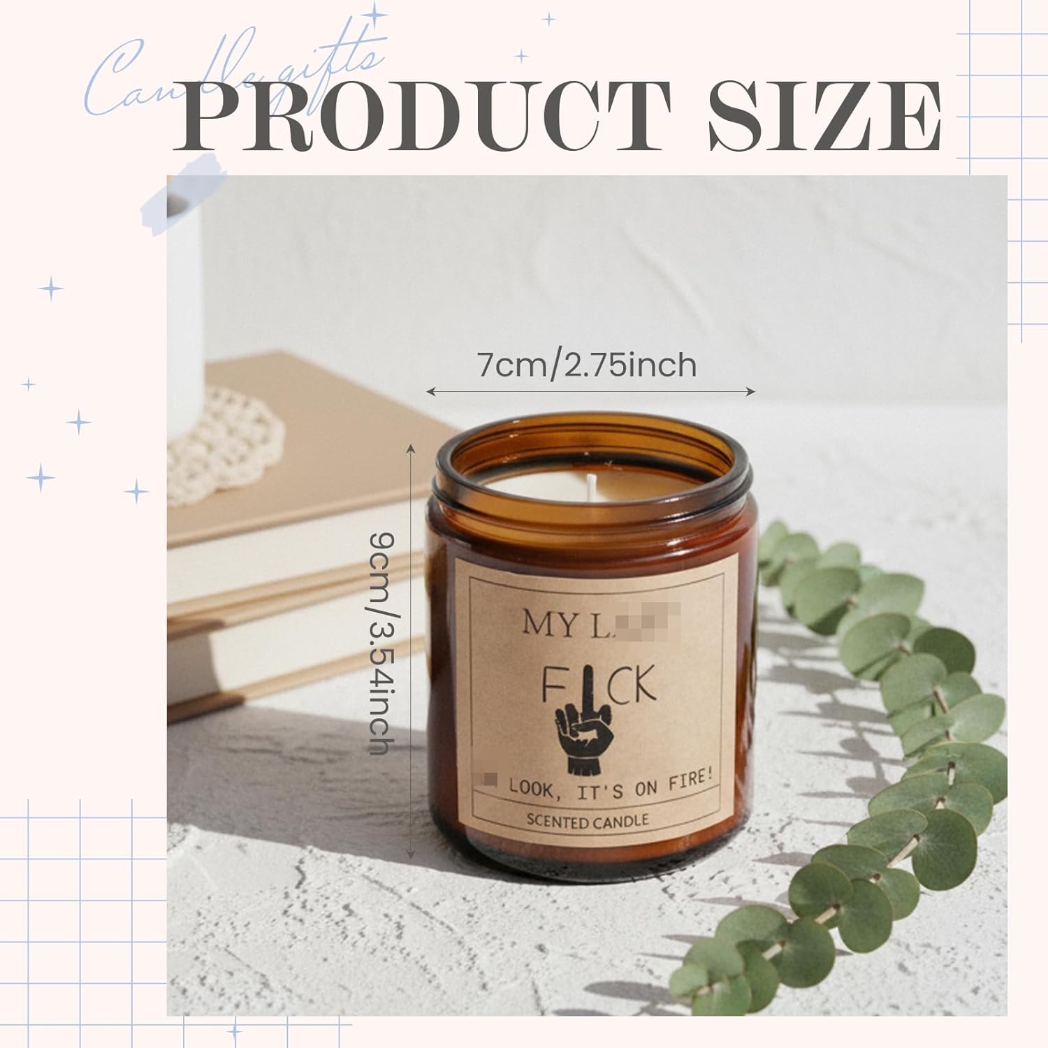 Funny Relaxation Valentines Gifts For Women Men, Last Word Look It'S On Fire Candle, Cool Birthday Gift For Her, Bff, Valentine'S Day Sarcastic Presents, Lavender Scented Candle, 7Oz