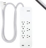 Surge Protector Power Strip with USB Ports 4 Ft Braided Extension Cord