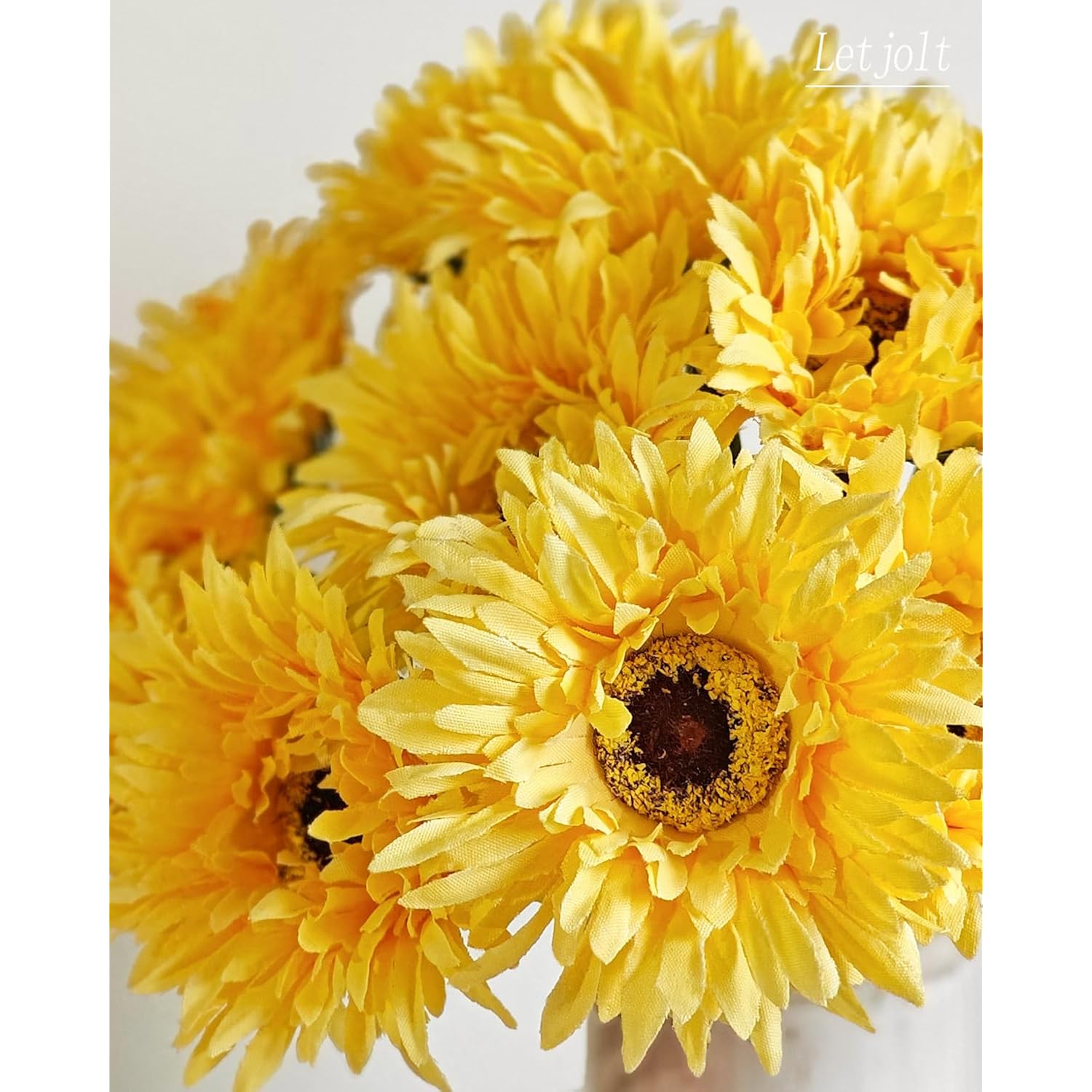 Artificial Gerbera Daisy Flowers African Daisy Yellow Silk Flowers Home Decorations Faux Diy Bouquet For Wedding Engagement Centerpieces Arrangements