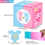 Baby Gender Reveal Pull Out Game , Voting Box With 60 Ballot Cards, Boy Or Girl, Party Supplies,Pink And Blue