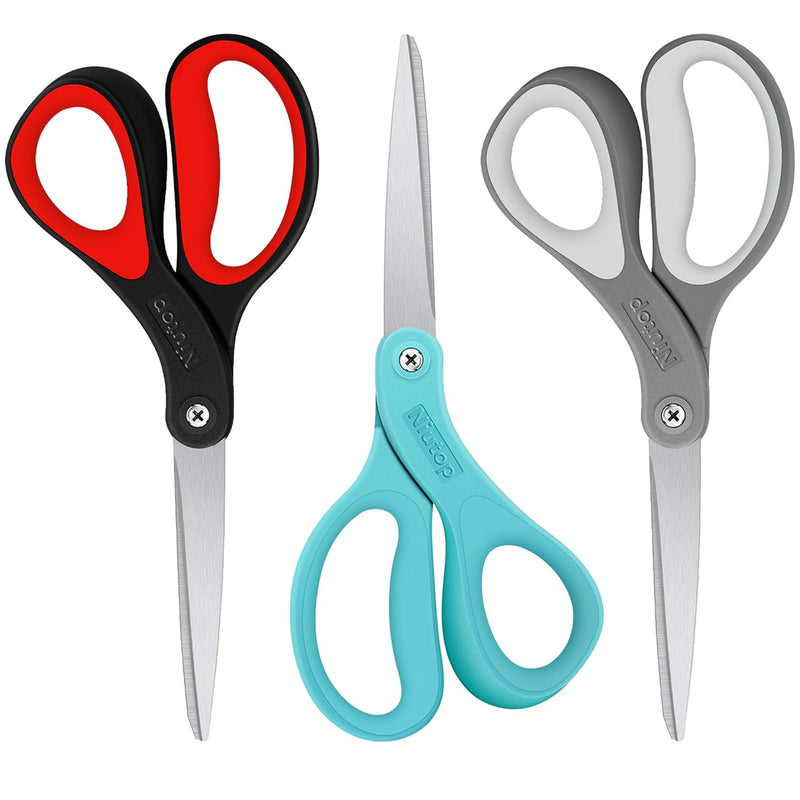 Scissors, 8" All Purpose Scissors Heavy Duty Ergonomic Comfort Grip Cr