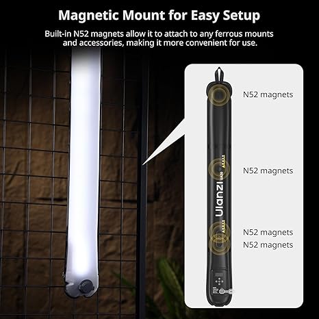 20W Bi Color Inflatable Tube Light Portable Handheld Magnetic LED Video Streaming Photography Light