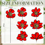 6 Pcs Stained Glass Flowers With Stems 17 Inch Red Flower Bouquets Faux Flower Floral For Mom Birthday Gifts Home Garden Christmas Decor(No Vase)