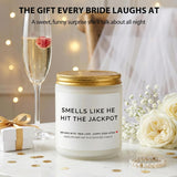 Funny Bridal Shower Gifts For Bride, Engagement Gifts For Women, Couples & Her, Bride To Be, Bachelorette Party Gift Ideas, Wedding Day Gift, Smells Like He Hit The Jackpot Candle