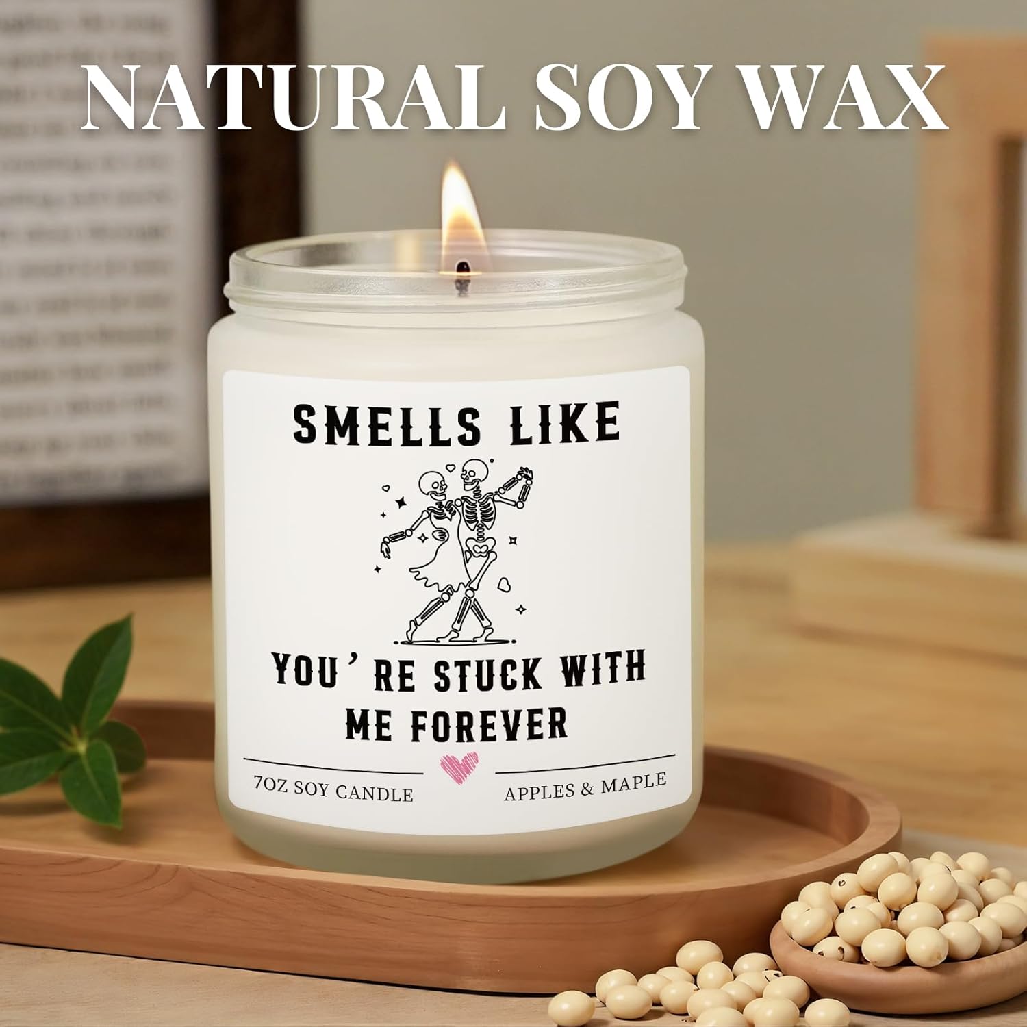 Valentines Gifts For Her Him, Funny Anniversary Candle Gifts For Women Men Couple - Apples Maple Scent, Christmas Birthday Gift For Girlfriend Boyfriend Wife Husband, Cute Best Friend Friendship Gift