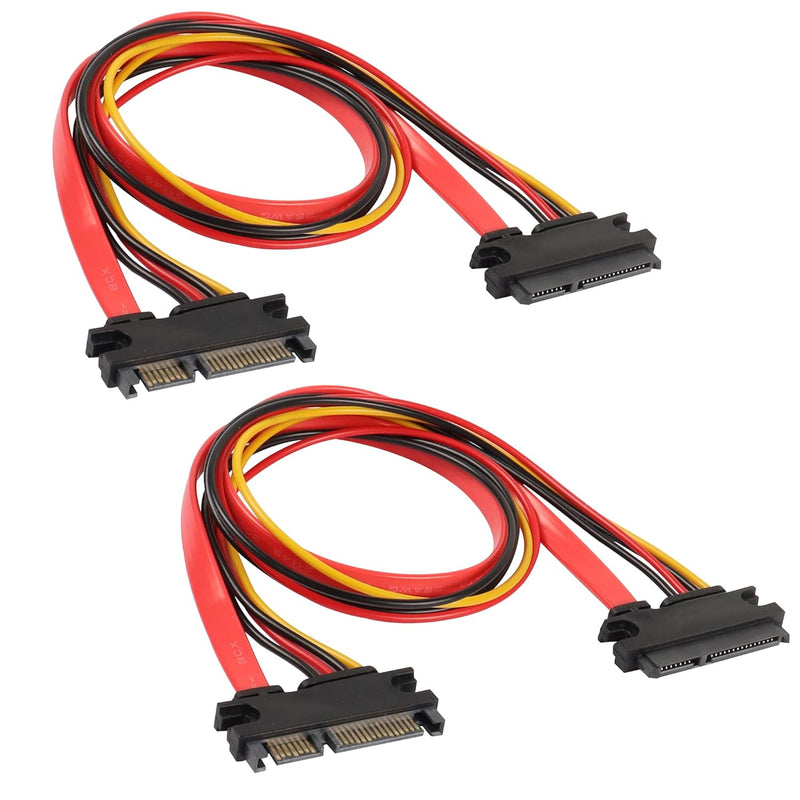 22Pin Sata Power Extension Cable, 2Pack Sata 22Pin (7+15) Male To Female Data