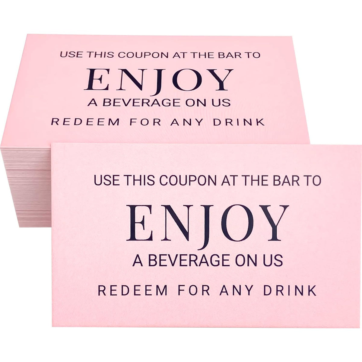 100 Enjoy A Beverage On Us Card Cheers Card Drink Tickets Drink Tokens For Wedding Celebration Pink