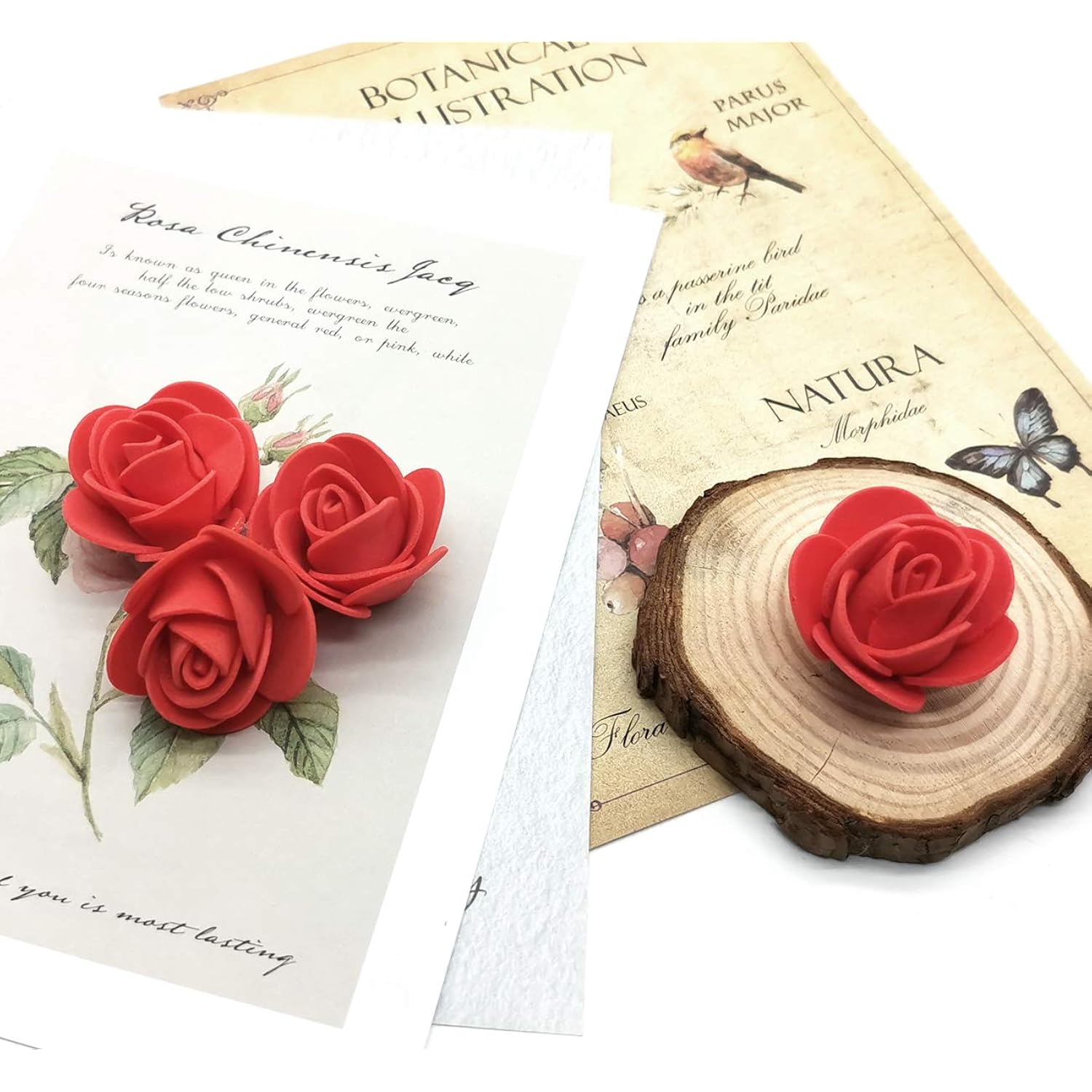 Artificial Flowers 100Pcs 3Cm Mini Fake Roses For Diy Wedding Bouquets Centerpieces Party Baby Shower Scrapbooking Gift Box Diy Crafts Wreath (Red)