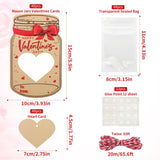 48 Pack Mason Jar Valentines Day Greeting Cards Valentine Exchange Gift Cards Bulk For Kid Boys Girls Toddler School Class Classroom Party Favors