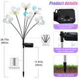 Solar Garden Lights Outdoor, New Upgraded 4-Pack Firefly Solar Lights With Iridescent Petals & Warm White Glow - Waterproof Wind-Swaying Decor For Yard, Patio