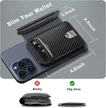 MagSafe Magnetic Wallet Stand for iPhone 15/14/13/12, 4 Card Slots - Carbon Fiber