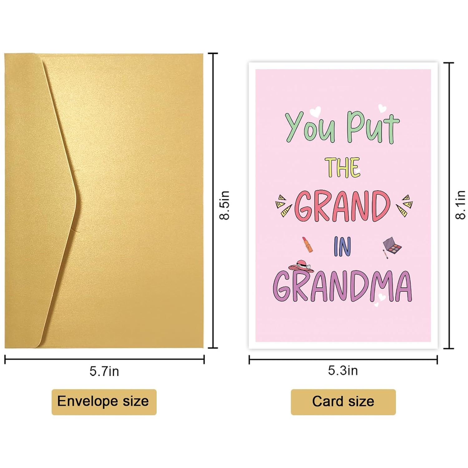 Funny Birthday Card For Grandma, Humorous Grandmother Birthday Card From Grandchild, You Put The Grand In Grandma