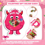 32 Sets Valentine Cards For Kids Classroom, Monster Happy Valentines Candy Cards, Funny Valentines Exchange Cards For Kids School, Diy Valentine Party Favors Gifts For Boys Girls