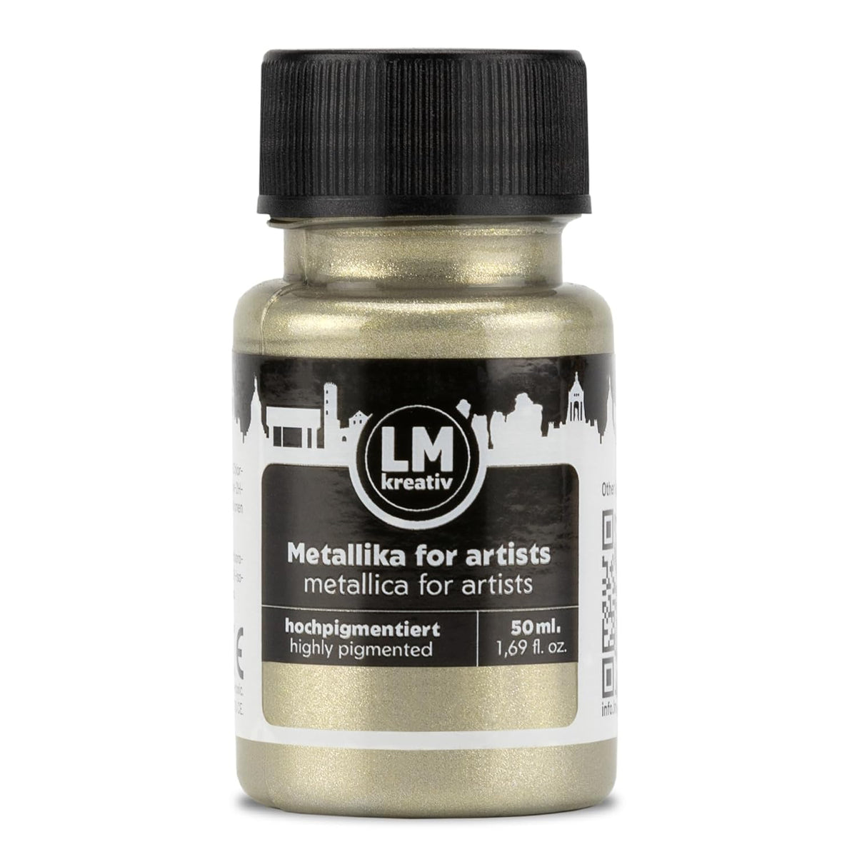 Metallic Acrylic Paint 1.69 Fl Oz - Platinum - Premium Metallic Paint For Artists And Crafters. High Coverage, Lightfast & Durable. Ideal For Canvas, Wood, Ceramic & More