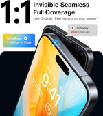 2-Pack Unbreakable 9H+ Screen Protector for iPhone 16, 12FT Drop, Full Coverage, Easy Install