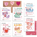 Valentines Cards For Kids Classroom, 48 Pack Axolotl Valentine'S Day Cards For Kids School, Cute Axolotl Valentine Exchange Card Bulk With Envelopes Stickers Gifts For Girls Boys