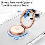 360° Rotating Phone Ring Stand, Metal Kickstand Grip for iPhone & Samsung