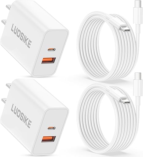 2 Pack 60W USB C to USB C Cable 4FT and 6FT Fast Charging Cord for iPhone iPad