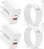 2 Pack 60W USB C to USB C Cable 4FT and 6FT Fast Charging Cord for iPhone iPad