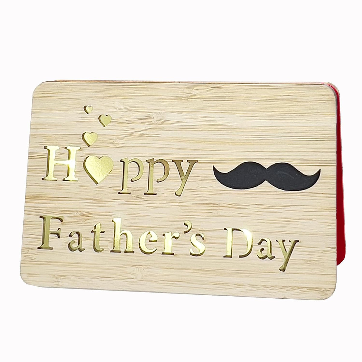 Fathers Day Cards,Handmade Bamboo Greeting Cards,Wooden Thankyou Card,Father'S Day Card For Dad,Happy Fathers Day