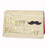 Fathers Day Cards,Handmade Bamboo Greeting Cards,Wooden Thankyou Card,Father'S Day Card For Dad,Happy Fathers Day