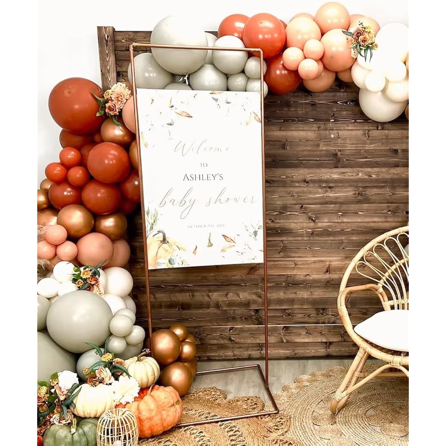 Little Pumpkin Balloon Garland Kit: Dusty Gray, Orange, Rose Gold