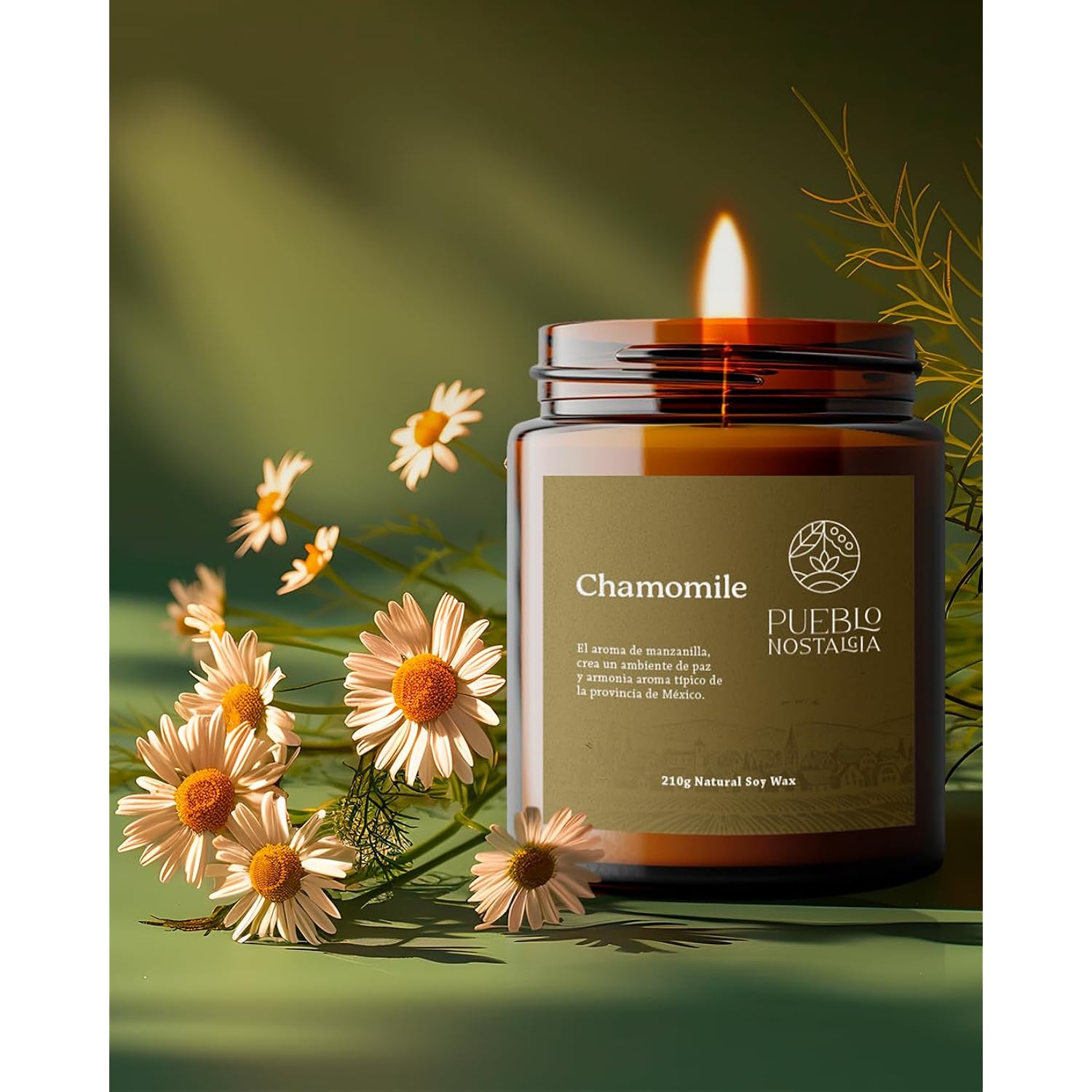 Chamomile Scented Candle By – Hand-Poured Soy Wax Candle, 8Oz Jar – Relax And Breathe In The Calm Chamomile Aroma, Warm Long-Lasting Home Fragrance.