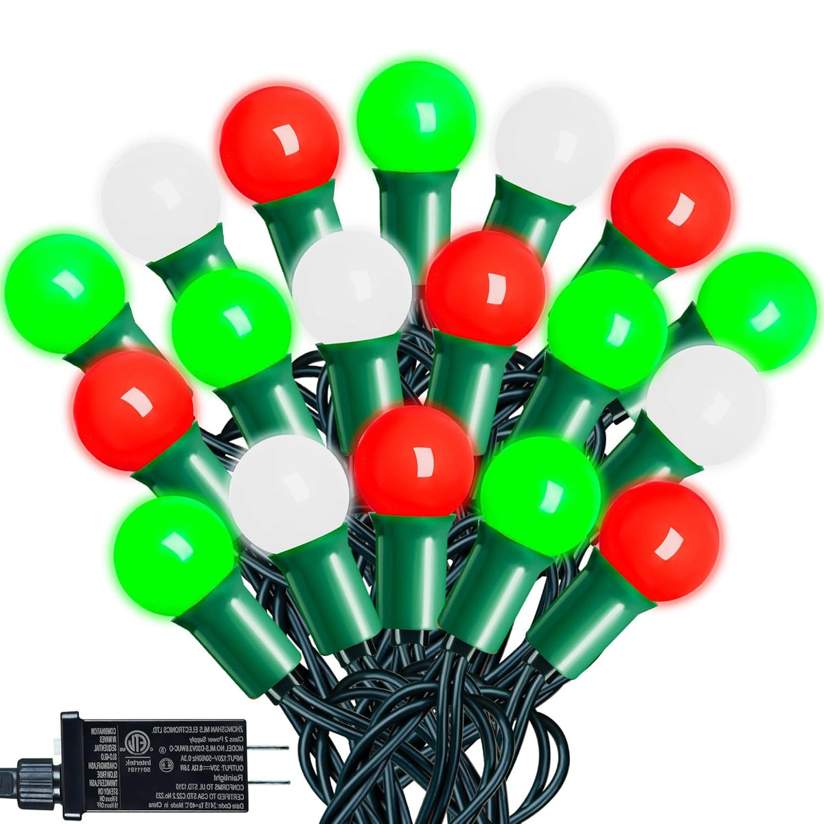 100Led G15 Christmas String Lights - 39Ft Globe Fairy Lights With Timing Function, Connectable, 8 Modes Christmas Lighti