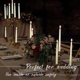 40 Pcs Flameless Taper Candles Led Flickering Taper Bulk Battery Operated Flameless Candle For Halloween Christmas Birthday Wedding Decoration, 8.5/9.7/10.8/12.8 Inch (Ivory)
