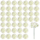 46 Pcs Hydrangea Artificial Flowers Silk Hydrangea Heads With Stems, Ivory Artificial Hydrangea Flowers For Diy Wedding Centerpiece, Garden, Home, Party, Baby Shower Decor
