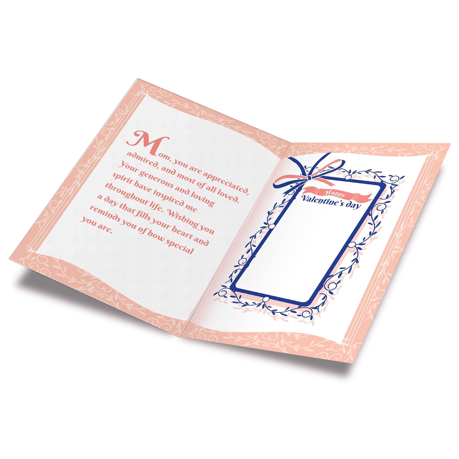 Mom Valentine'S Day Card, Made In America, Eco-Friendly, Thick Card Stock With Premium Envelope 5In X 7.75In, Packaged In Protective Mailer (Flowers)