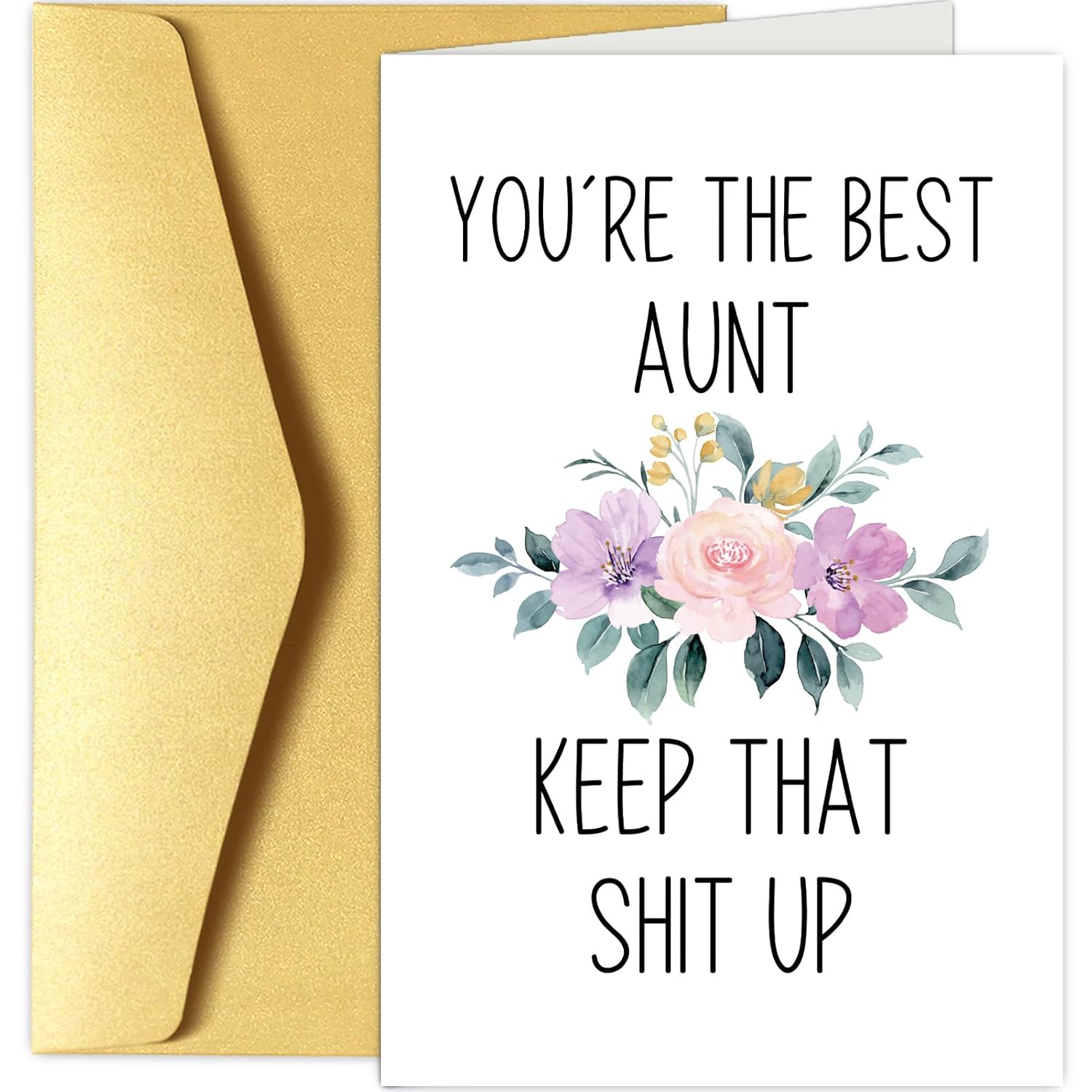 Funny Aunt Mother'S Day Card Gift, Mothers Day Card For Aunt Auntie, Aunt Birthday Card From Niece Nephew, Thinking Of You Aunt Card, You'Re The Best Aunt Card