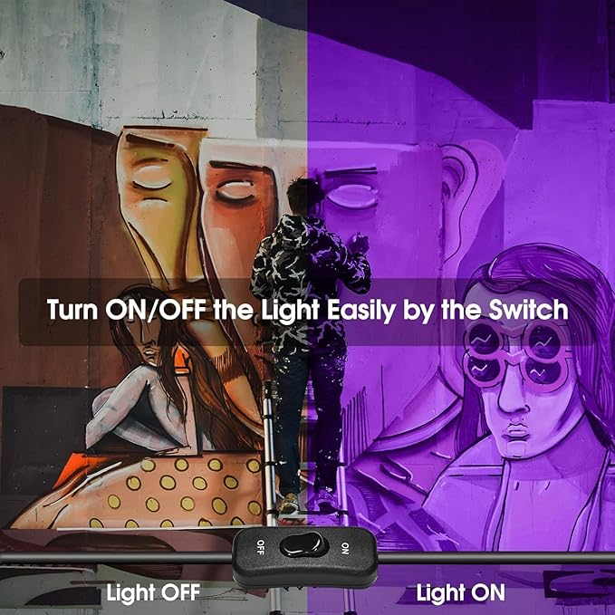 2 Pack 400W LED Black Lights IP66 Waterproof UV Blacklight Flood Lights for Glow Party
