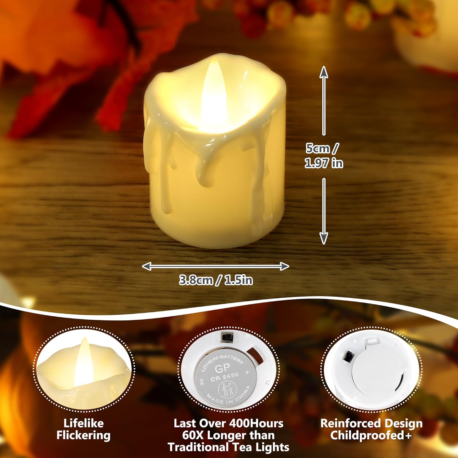 12Pcs Flickering Flameless Candles,Battery Operated Led Candles With Timer & Dimmable Function,Fake Candles,Remote Control Tea Lights, Perfect For Home Decor, Wedding, Christmas Decorations