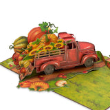 Harvest Truck Pop Up Card, Pumpkin, Scarecrow, Sunflower, 3D Greeting Cards, Gifts For Happy Fall Autumn, Birthday, Thanksgiving, Table Decorations, 5X7 - Includes Envelope And Message Note