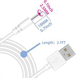 2 Pack 2.7FT USB to DC 2.5mm Charging Cable Replacement Power Cord