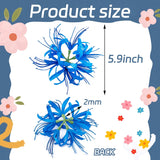 5 Pcs Spider Lily Artificial Flower Heads Real Touch,Stemless Faux Spider Lily Flower Heads For Home Decor Diy Wedding Table Garden Party Decor (Blue)