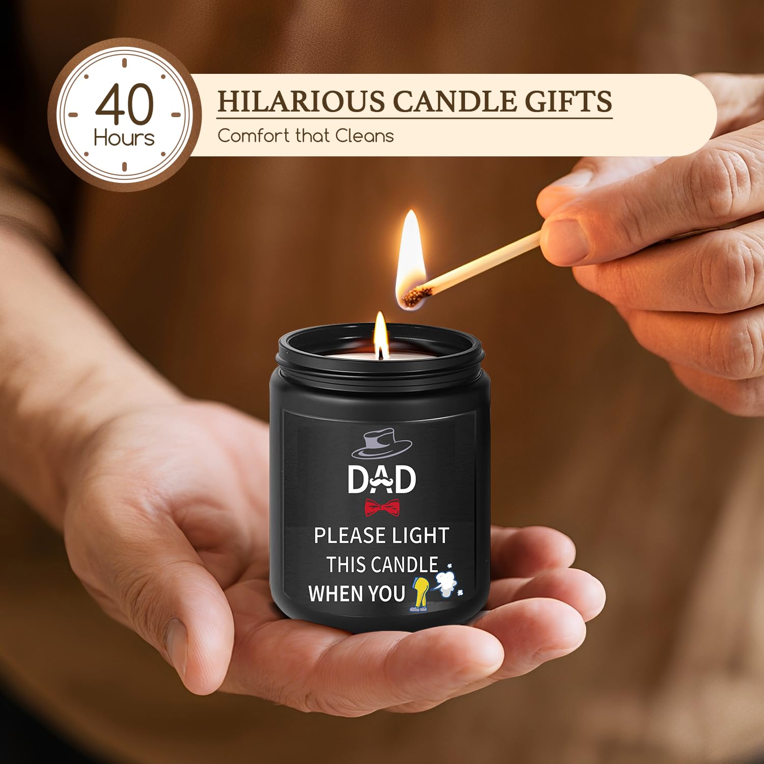 Gift Ideas For Dad - Fathers Day Christmas Birthday Gifts From Daughter Son, Funny Fart Candle Keychain For Dad