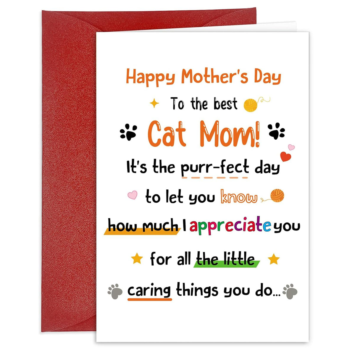 Cat Mom Mothers Day Card Happy Mother'S Day Card From Cats Cute Mother’S Day Cards With Envelope For Pet Lover Greeting Cards Gift Ideas For Her