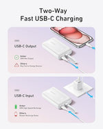 10,000mAh 30W Power Bank with Built-in USB-C Cable, Fast Charger for Travel