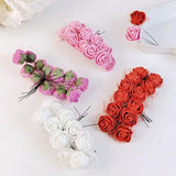 36 Pcs Mini Artificial Rose Flower Heads - 25Mm Faux Roses For Diy Wedding Decor, Hair Clips, Cake Toppers, And Party Crafts (36, White)