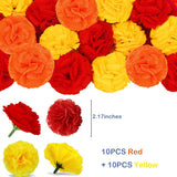 Yellow And Red Marigold Flowers And Artificial Garland For Mexican Party Dia De Los Muertos Diwali Thanksgiving Decorations