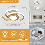 Modern LED Ceiling Light 33W 6000K Semi Flush Mount Ceiling Fixture for Living Room