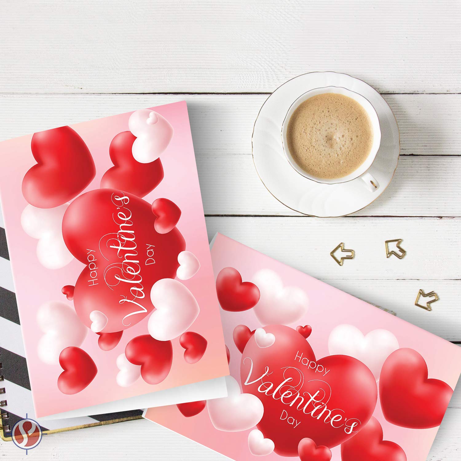 Happy Valentine’S Day Greeting Cards And Envelopes, Beautiful And Romantic Valentines Love Hearts Greetings For Husband, Wife, Boyfriend, Girlfriend | 5" X 7" | 25 Valentine Cards & 25 Envelopes